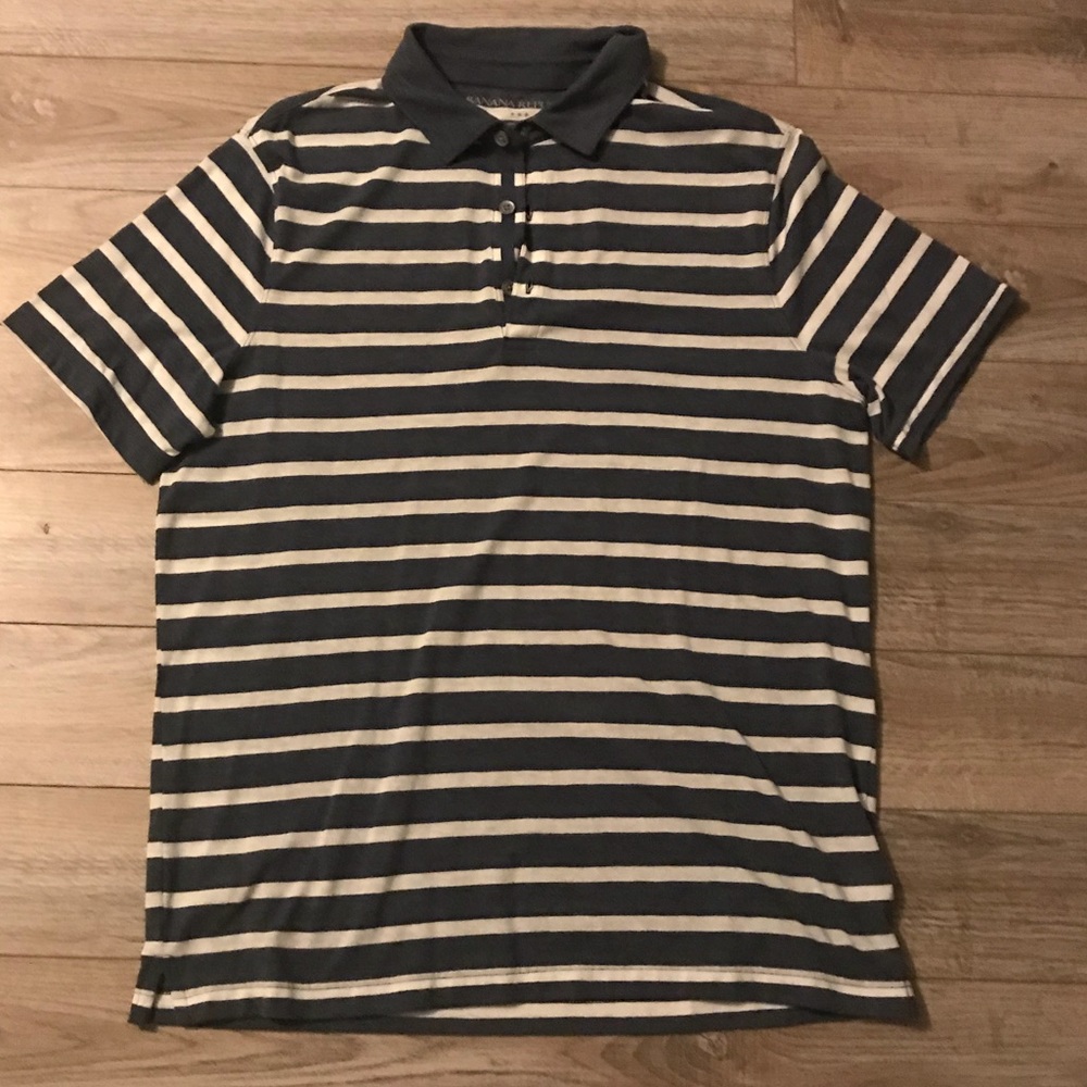 Banana Republic Large polo blue/cream stripped